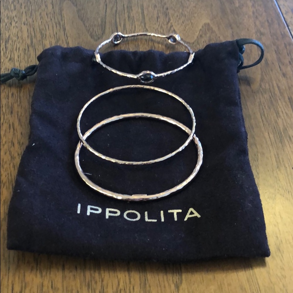 Ippolita set of 3 rose gold bangles